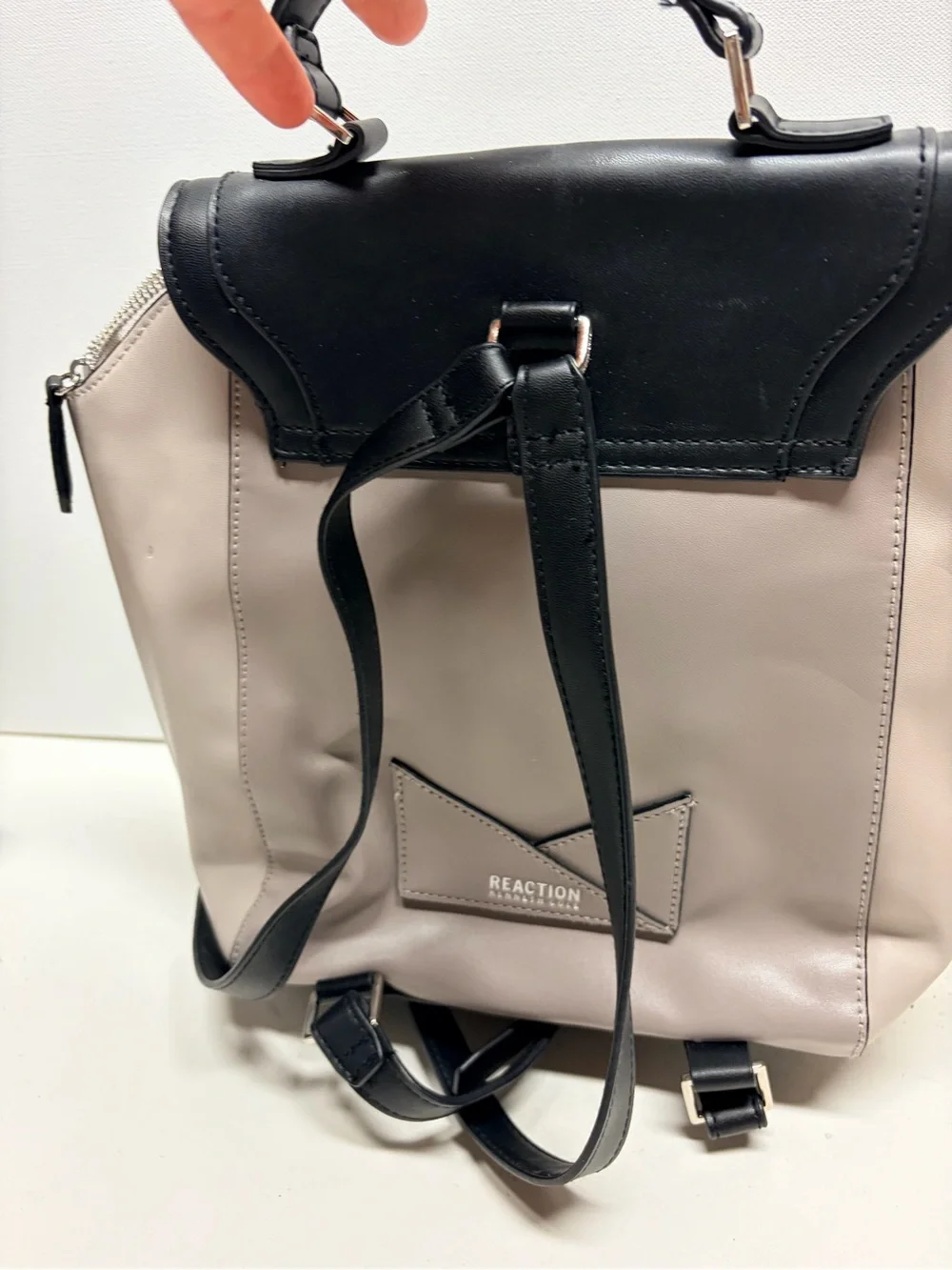 Reaction Kenneth Cole Two-Tone Black and Light Gray Backpack